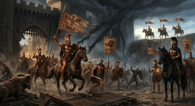Fablos threatened by a dark cloud